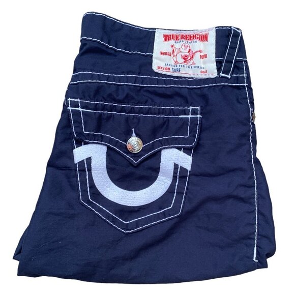 Vintage True Religion Jean Shorts SURF Blue Size 42 - Picture 1 of 8